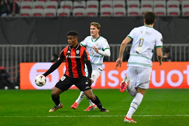 FOOTBALL : OGC Nice VS - Go Ahead Eagles - UEFA Europa League - 22 01 2025 Kevin Carlos (OGC Nice) - UEFA Europa League match between OGC Nice and Go Ahead Eagles on January 22, 2026 at the Allianz Riviera Stadium in Nice. NiceFrance  Copyright: xWilliamxCannarellax