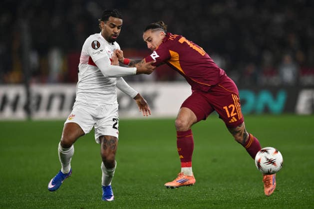 As Roma 22 01 2026 - Europa League Roma-Stoccarda foto Antonello Sammarco Image nella foto: Konstantinos Tsmikas-Lorenz Assignon 