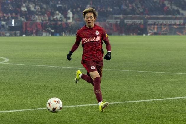 Sota Kitano 8 (FC Red Bull Salzburg) in Aktion, FC Salzburg vs. FC Basel 1893, Fussball, Maenner, UEFA Europa League, Saison 2025 2026, Ligaphase, 7. Spieltag, 22.01.2026 Wals-Siezenheim Salzburg Oesterreich