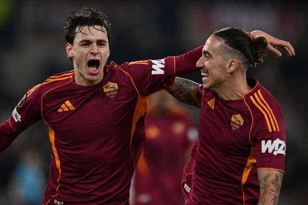 As Roma 22 01 2026 - Europa League Roma-Stoccarda foto Antonello Sammarco Image nella foto: esultanza gol Nicolo™ Pisilli 