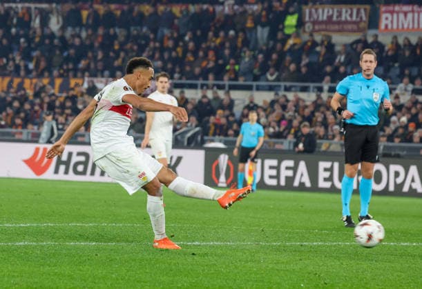 Roma vs Stoccarda Jamie Leweling (VfB Stuttgart) During the 2025 26 Europa League football match between Roma and Stuttgart on January 22, 2026 at the Stadio Olimpico in Rome. Photo: Roma stadio Olimpico Roma Italia Copyright: xFABIOxSASSOxFabioxSassox Roma Stoccarda2026_01_22Fabio Sasso4711