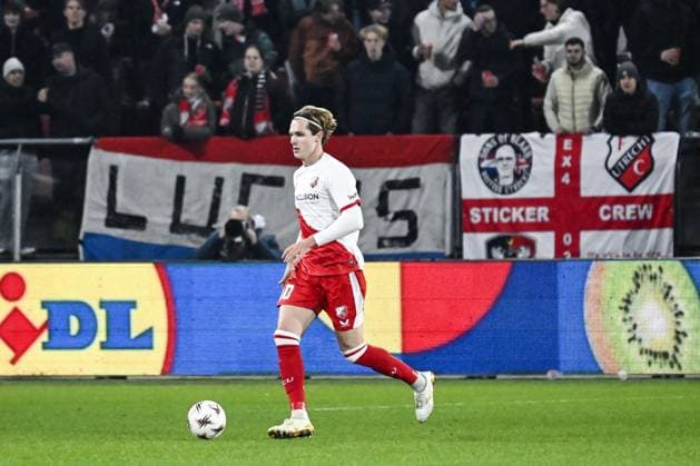 Utrecht s Matisse Didden pictured in action during a soccer game between Dutch soccer club FC Utrecht and Belgian KRC Genk, on Thursday 22 January 2026 in Utrecht, Netherlands, the seventh game (out of 8) in the league phase of the UEFA Europa League competition. TOM GOYVAERTS TomxGoyvaerts  x157813809x