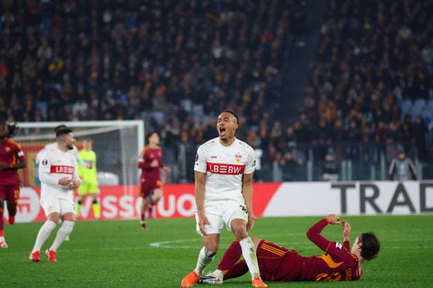 January 22, 2026, Roma, Roma, Italia: Jamie Leweling (VfB Stuttgart) During the 2025 26 Europa League football match between Roma and Stuttgart on January 22, 2026 at the Stadio Olimpico in Rome..Photo: Roma Italia - ZUMAs236 20260122_aap_s236_066 Copyright: xFabioxSassox