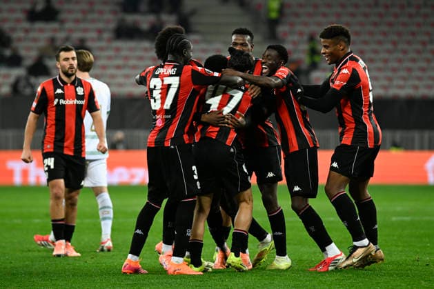 FOOTBALL : OGC Nice VS - Go Ahead Eagles - UEFA Europa League - 22 01 2025 Joy OGCN - But Tiago Gouveia - UEFA Europa League match between OGC Nice and Go Ahead Eagles on January 22, 2026 at the Allianz Riviera Stadium in Nice. NiceFrance  Copyright: xWilliamxCannarellax