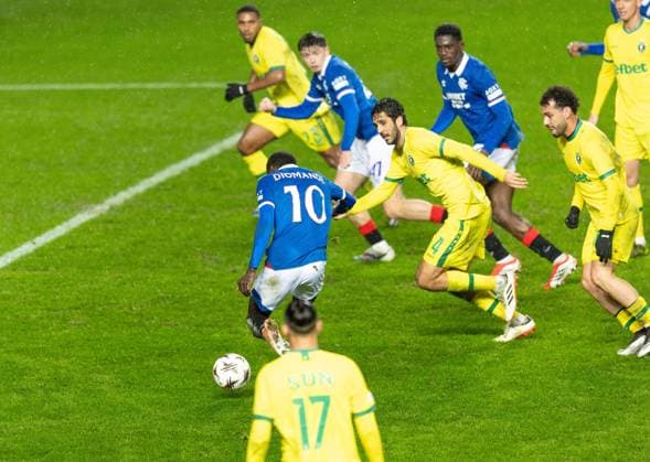 Mohamed Diomande of Rangers scores his sides first goal during UEFA Europa League league phase match at Ibrox Stadium, Glasgow. Rangers v Ludogorats - UEFA Europa League - League Phase - Ibrox Stadium, Glasgow, Lanarkshire, Scotland, UK - 22 Jan 2026Glasgow Ibrox Stadium Lanarkshire, Scotland United Kingdom EDITORIAL USE ONLY  Copyright: xRangersxFC Shutterstockx 16394122t