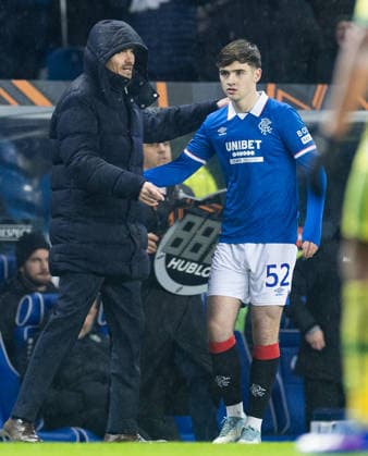 22.01.2026 Rangers v Ludogorets: Danny Rohl and Findlay Curtis  Copyright: xWilliexVassx NINTCHDBPICT001053374996