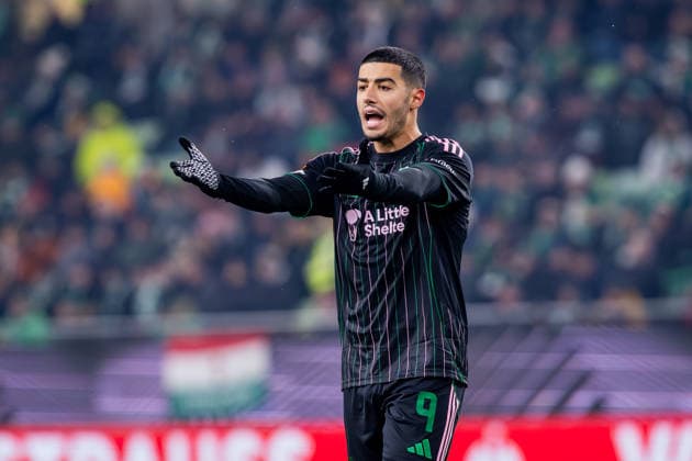 FERENCVAROS - PANATHINAIKOS Anass Zaroury of Panathinaikos during the league phase of UEFA Europa league football match between Ferencvarosi TC and Panathinaikos FC. Groupama Arena, Ferencvaros Arena, Budapest, Hungary, January 22, 2026. Photo by Branislav Racko Copyright: xx 080A7377