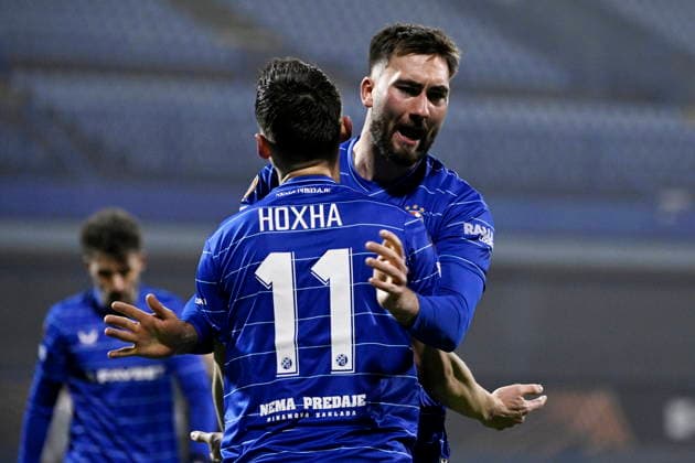 Croatia, Zagreb, 220126. Maksimir Stadium. Football match of the 7th round of the UEFA Europa League, Dinamo - FCSB. In the photo: Dinamo celebration, goal scored by Dion Drena Beljo. Photo: Damir Krajac CROPIX Zagreb Croatia Copyright: xxDamirxKrajacx dinamo_fcsb43-220126