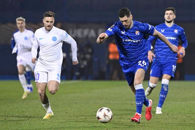 Croatia, Zagreb, 220126. Maksimir Stadium. Football match of the 7th round of the UEFA Europa League, Dinamo - FCSB. In the photo: Scott Fraser McKenna. Photo: Damir Krajac CROPIX Zagreb Croatia Copyright: xxDamirxKrajacx dinamo_fcsb101-220126