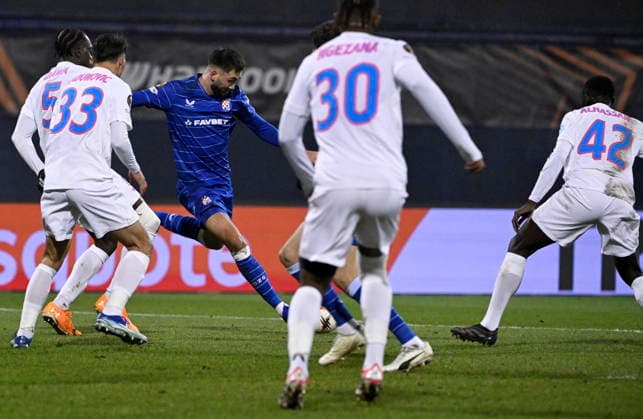 Croatia, Zagreb, 220126. Maksimir Stadium. Football match of the 7th round of the UEFA Europa League, Dinamo - FCSB. In the photo: Dion Drena Beljo. Photo: Damir Krajac CROPIX Zagreb Croatia Copyright: xxDamirxKrajacx dinamo_fcsb85-220126