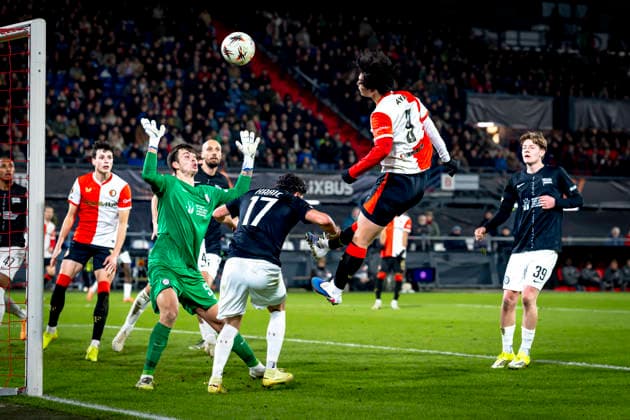 SC Feyenoord Rotterdam forwarder Ayase Ueda during the match SC Feyenoord Rotterdam vs SK Sturm Graz at the for the Europa League - League phase - Matchday 7 season 2025-2026 in ROTTERDAM, Netherlands on 22 january 2026, (photo by Marcel van Dorst EYE4images DeFodi Images) -