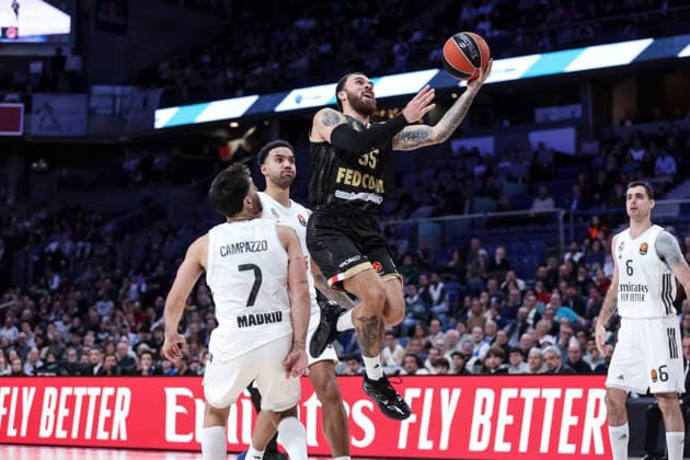 January 22, 2026, Madrid, Madrid, Spain: Mike James of AS Monaco in action during the EuroLeague Regular Season Round 24 match between Real Madrid and AS Monaco at Movistar Arena on January 08 2026, in Madrid, Spain. Madrid Spain - ZUMAa181 20260122_zaa_a181_148 Copyright: xIrinaxR.xHipolitox