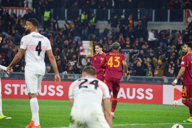 January 22, 2026, Roma, Roma, Italia: Goal the Niccolo Pisilli (AS Roma) During the 2025 26 Europa League football match between Roma and Stuttgart on January 22, 2026 at the Stadio Olimpico in Rome..Photo: Roma Italia - ZUMAs236 20260122_aap_s236_143 Copyright: xFabioxSassox