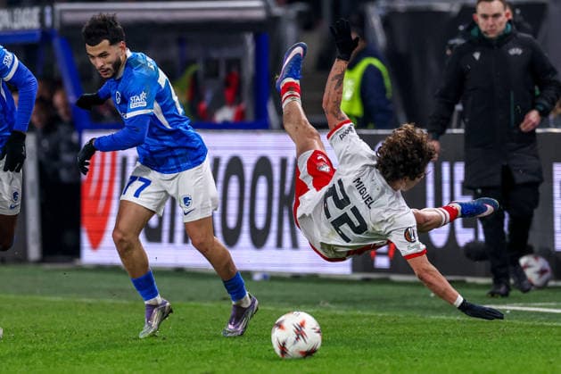 2026-01-22 FC Utrecht v KRC Genk - UEFA Europa League, League phase, MD7 UTRECHT, NETHERLANDS - JANUARY 22: Miguel Rodriguez of FC Utrecht during the UEFA Europa League, League phase, MD7 match between FC Utrecht and KRC Genk at Stadion Galgenwaard on January 22, 2026 in Utrecht, Netherlands. Utrecht Stadion Galgenwaard Netherlands Content not available for redistribution in The Netherlands directly or indirectly through any third parties. Copyright: xBenxGalx