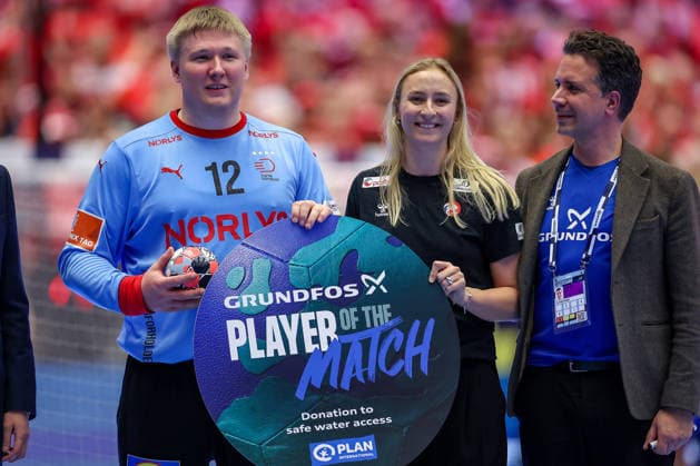 22.01.2026, Handball, Men s EHF EURO 2026, Frankreich - Dänemark, Jyske Bank Boxen in Herning, Dänemark, Main Round: Player of the Match Emil Nielsen (Denmark 12) Dänemark