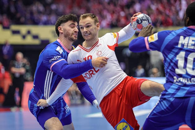 19Gidsel, Mathias in action Match between FRANCE VS DENMARK valid for Men s EHF EURO 2026 at Jyske Bank Boxen in Herning on 22 January 2026. Herning Jyske Bank Boxen Herning Denmark Copyright: xIMAGOx xPRIMExSPORTSxIMAGESx xANGELOxMOREIRAx
