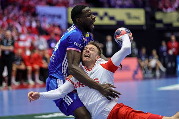 19Gidsel, Mathias in action Match between FRANCE VS DENMARK valid for Men s EHF EURO 2026 at Jyske Bank Boxen in Herning on 22 January 2026. Herning Jyske Bank Boxen Herning Denmark Copyright: xIMAGOx xPRIMExSPORTSxIMAGESx xANGELOxMOREIRAx