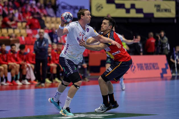 5Sagosen, Sander in action Match between SPAIN VS NORWAY, valid for Men s EHF EURO 2026 at Jyske Bank Boxen in Herning on 22 January 2026. Herning Jyske Bank Boxen Herning Denmark Copyright: xIMAGOx xPRIMExSPORTSxIMAGESx xANGELOxMOREIRAx
