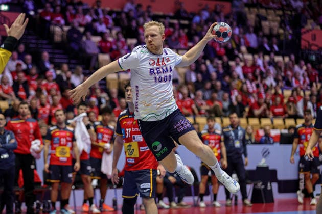 44Gulliksen, Kevin in action Match between SPAIN VS NORWAY, valid for Men s EHF EURO 2026 at Jyske Bank Boxen in Herning on 22 January 2026. Herning Jyske Bank Boxen Herning Denmark Copyright: xIMAGOx xPRIMExSPORTSxIMAGESx xANGELOxMOREIRAx