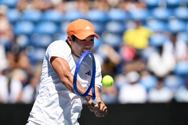 TENNIS AUSTRALIAN OPEN, Learner Tien of the USA in action during the 3rd round match against Nuno Borges of Portugal on day 6 of the 2026 Australian Open tennis tournament at Melbourne Park in Melbourne, Friday, January 23, 2026. ( NO ARCHIVING MELBOURNE VICTORIA AUSTRALIA  Copyright: xLUKASxCOCHx 20260123185291235212