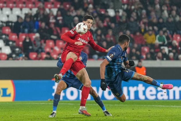 Igor Matanovic (SC Freiburg, 31) Torchance , Deutschland, Fussball, UEFA Europa League, 7.Spieltag, Ligaphase, 2025 2026, SC Freiburg vs. Maccabi Tel Aviv, 22.01.2026, Europa-Park Stadion, Freiburg, Deutschland Freiburg Europa-Park Stadion Baden-Württemberg Deutschland Copyright: xArnexAmbergx
