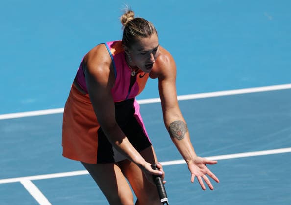 January 23, 2026, Melbourne, Victoria, Australia: ARYNA SABALENKA during the match against A. Potapova of Austria in the third round of Australian Open, Melbourne, Australia. Sabalenka won 7:6 (7-4), 7:6 Melbourne Australia - ZUMAc278 20260123_zsp_c278_016 Copyright: xMarcinxCholewinskix