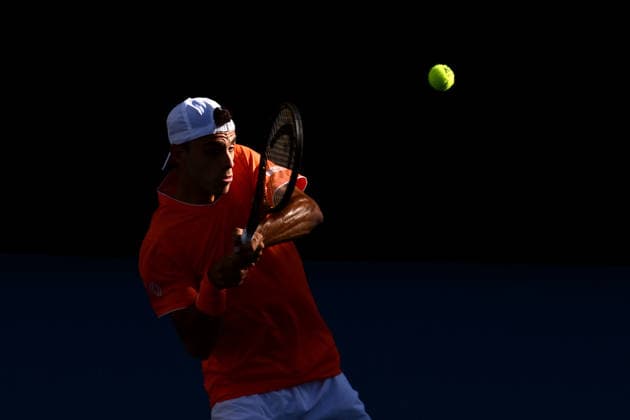 TENNIS AUSTRALIAN OPEN, Francisco Cerundolo of Argentina in action during the Men™s 3rd round match against Andrey Rublev of Russia on day 6 of the 2026 Australian Open tennis tournament at Melbourne Park in Melbourne, Wednesday, January 22, 2026. ( NO ARCHIVING MELBOURNE VICTORIA AUSTRALIA  Copyright: xJOELxCARRETTx 20260123176851435443