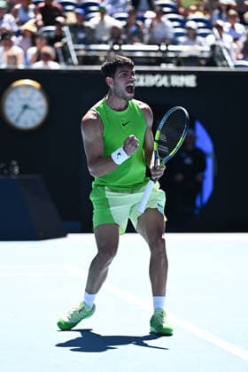 Australian Open - Melbourne Carlos Alcaraz (ESP) during his third round match at the 2026 Australian Open at Melbourne Park in Melbourne, AUSTRALIA, on January 23, 2026. Photo by Corinne Dubreuil ABACAPRESS.COM Melbourne Australia  Copyright: xDubreuilxCorinne ABACAx