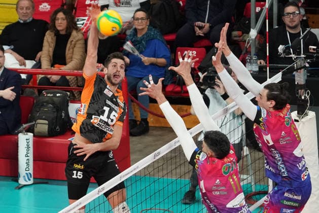 Sir Sicoma Monini Perugia v Berlin Recycling Volleys - CEV Champions League 2025 2026 Reichert Moritz of Berlin Recycling Volleys is in action during the match between Sir Sicoma Monini Perugia and Berlin Recycling Volleys in the CEV Champions League 2025 2026 at Palabarton in Perugia, Italy, on January 22, 2026. Perugia Italy  Copyright: xLorisxCerquiglinix originalFilename:cerquiglini-notitle260121_npfJe.jpg