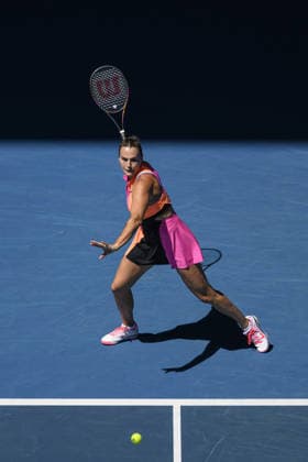 Australian Open 2026 MELBOURNE, AUSTRALIA - JANUARY 23: Aryna Sabalenka in action against Anastasia Potapova (AUT) (not seen) in round 3 of the Australian Open grand slam tennis tournament at Melbourne Park in Melbourne, Australia on January 23, 2026 Mark Avellino Anadolu Melbourne Australia. Editorial use only. Please get in touch for any other usage.  Copyright: x2026xAnadoluxMarkxAvellinox