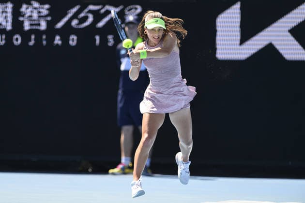 Australian Open 2026 MELBOURNE, AUSTRALIA - JANUARY 23: Zeynep Sonmez (TUR) in action against Yulia Putintseva (KAZ) (not seen) during round 3 at the Australian Open grand slam tennis tournament at Melbourne Park in Melbourne, Australia on January 23, 2026 Mark Avellino Anadolu Melbourne Australia. Editorial use only. Please get in touch for any other usage.  Copyright: x2026xAnadoluxMarkxAvellinox