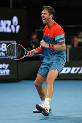 Cameron Norrie celebrates during his third round match Australian Open tennis tournament, Day Six, Melbourne Park, Australia - 23 Jan 2026Melbourne Melbourne Park Victoria (VIC) Australia  Copyright: xEllaxLing Shutterstockx 16380452gd