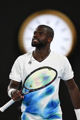 TENNIS AUSTRALIAN OPEN, Frances Tiafoe of the USA during the Men™s 3rd round match against Alex de Minaur of Australia on day 6 of the 2026 Australian Open tennis tournament at Melbourne Park in Melbourne, Friday, January 23, 2026. ( NO ARCHIVING MELBOURNE VICTORIA AUSTRALIA  Copyright: xLUKASxCOCHx 20260123174533045049