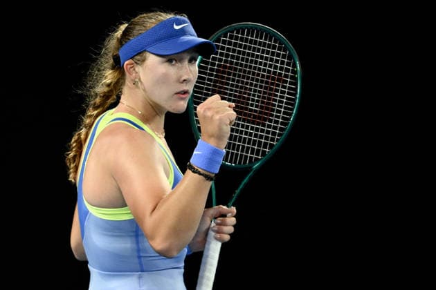 TENNIS AUSTRALIAN OPEN, Mirra Andreeva of Russia during the Women™s 3rd round match against Elena-Gabriela Ruse of Romania on day 6 of the 2026 Australian Open tennis tournament at Melbourne Park in Melbourne, Wednesday, January 22, 2026. ( NO ARCHIVING MELBOURNE VICTORIA AUSTRALIA  Copyright: xJOELxCARRETTx 20260123138720571183