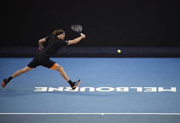 (260123) -- MELBOURNE, Jan. 23, 2026 -- Alexander Zverev hits a return during the men s singles 3rd round match between Alexander Zverev of Germany and Cameron Norrie of Britain at the Australian Open tennis tournament in Melbourne, Australia, Jan. 23, 2026. (Photo by Xinhua) (SP)AUSTRALIA-MELBOURNE-TENNIS-AUSTRALIAN OPEN-MEN S SINGLES WangxShen 