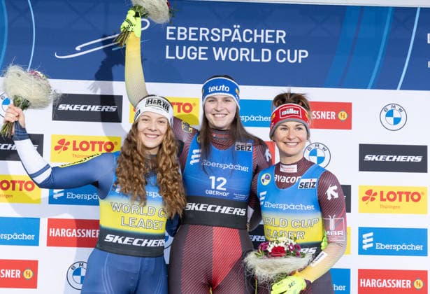 picture: Lisa Schulte (AUT), Merle Fräbel (GER), Julia Taubitz (GER) 23.01.2026 luge 7. FIL Eberspächer Luge World Cup, LOTTO Thüringen Ice Arena Oberhof, Germany (GER) Women™s Singles photographer: FIL Michael Kristen *** picture Lisa Schulte AUT , Merle Fräbel GER , Julia Taubitz GER 23 01 2026 luge 7 FIL Eberspächer Luge World Cup, LOTTO Thüringen Ice Arena Oberhof, Germany GER Women™s Singles photographer FIL Michael Kristen