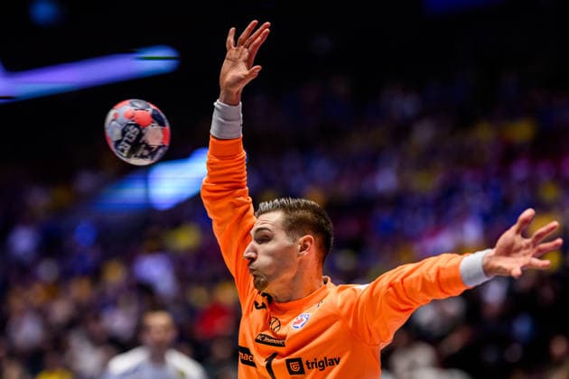 260123 Goalkeeper Dominik Kuzmanovic of Croatia during the EHF European Handball Championship main round match between Iceland and Croatia on January 23, 2026 in Malmö. Photo: Petter Arvidson BILDBYRAN kod PA PA1134 handball handboll handball handbolls-em 2026 croatia kroatien island iceland ehf european handball championship bbeng grappa33 Copyright: PETTERxARVIDSON BB260123PA006