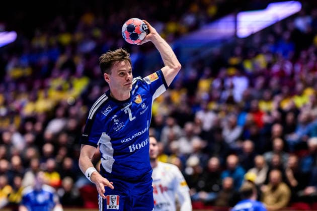 260123 Odinn Thor Rikhardsson of Iceland during the EHF European Handball Championship main round match between Iceland and Croatia on January 23, 2026 in Malmö. Photo: Petter Arvidson BILDBYRAN kod PA PA1134 handball handboll handball handbolls-em 2026 croatia kroatien island iceland ehf european handball championship bbeng grappa33 Copyright: PETTERxARVIDSON BB260123PA019