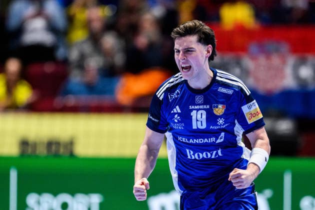 260123 Orri Freyr Thorkelsson of Iceland during the EHF European Handball Championship main round match between Iceland and Croatia on January 23, 2026 in Malmö. Photo: Petter Arvidson BILDBYRAN kod PA PA1134 handball handboll handball handbolls-em 2026 croatia kroatien island iceland ehf european handball championship bbeng grappa33 jubel Copyright: PETTERxARVIDSON BB260123PA041