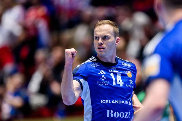 260123 Omar Ingi Magnusson of Iceland celebrates during the EHF European Handball Championship main round match between Iceland and Croatia on January 23, 2026 in Malmö. Photo: Petter Arvidson BILDBYRAN kod PA PA1134 handball handboll handball handbolls-em 2026 croatia kroatien island iceland ehf european handball championship bbeng grappa33 jubel Copyright: PETTERxARVIDSON BB260123PA042
