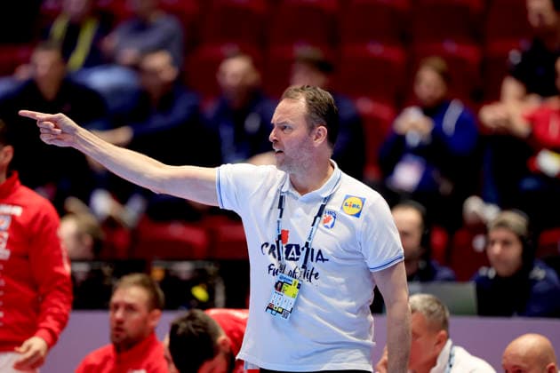 Croatia s coach Dagur Sugyrdssib in action during the 2026 EHF European Men s Handball Championship (the EHF Euro 2026) match between Iceland and Croatia, at Malmo Arena in Malmo, Sweden, on January 23, 2026. MALMÖ SWEDEN x10600x