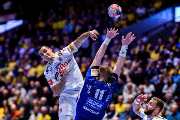 260123 Mateo Maras of Croatia during the EHF European Handball Championship main round match between Iceland and Croatia on January 23, 2026 in Malmö. Photo: Petter Arvidson BILDBYRAN kod PA PA1134 handball handboll handball handbolls-em 2026 croatia kroatien island iceland ehf european handball championship bbeng grappa33 Copyright: PETTERxARVIDSON BB260123PA049