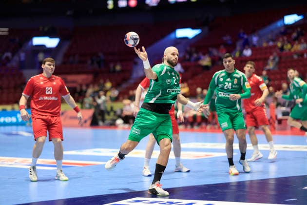 Hungary s Adrian Sipos in action during the 2026 EHF European Men s Handball Championship (the EHF Euro 2026) match between Switzerland and Hungary, at Malmo Arena in Malmo, Sweden, on January 23, 2026. MALMÖ SWEDEN x10600x