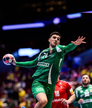260123 Gergo Fazekas of Hungary during the EHF European Handball Championship main round match between Switzerland and Hungary on January 23, 2026 in Malmö. Photo: Petter Arvidson BILDBYRAN kod PA PA1135 handball handboll handball handbolls-em 2026 croatia kroatien island iceland ehf european handball championship bbeng switzerland schweiz ungern hungary Copyright: PETTERxARVIDSON BB260123PA117