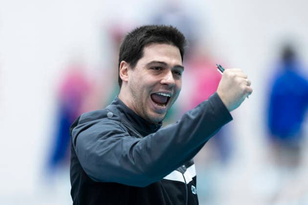 1. Volleyball Bundesliga Frauen: Schwarz-Weiss Erfurt vs. VC Wiesbaden; Erfurt; 23.01.2026 Jubel, Paplo Sánchez (Trainer; Schwarz-Weiss Erfurt) 1. Volleyball Bundesliga Frauen: Schwarz-Weiss Erfurt vs. VC Wiesbaden; Riethsporthalle Erfurt; 23.01.2026 Copyright: xBEAUTIFULxSPORTS Duehringx