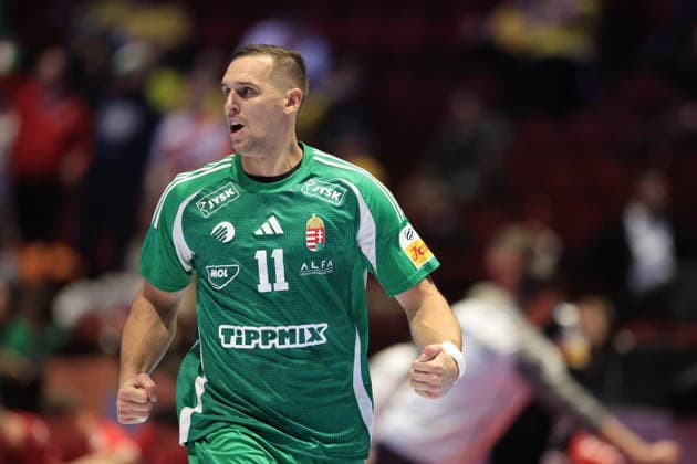 Hungary s Patrik Ligetvari in action during the 2026 EHF European Men s Handball Championship (the EHF Euro 2026) match between Switzerland and Hungary, at Malmo Arena in Malmo, Sweden, on January 23, 2026. MALMÖ SWEDEN x10600x