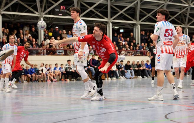 23.01.2026, Deutschland, Korntal-Münchingen, Handball Benefizspiel, SG BBM Bietigheim vs. Fivers WAT Margareten, Jonathan Fischer (Bietigheim)
