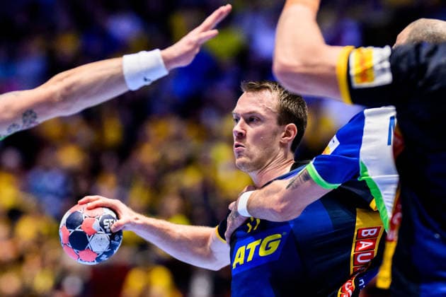 260123 Felix Claar of Sweden during the EHF European Handball Championship main round match between Slovenia and Sweden on January 23, 2026 in Malmö. Photo: Petter Arvidson BILDBYRAN kod PA PA1136 handball handboll handball handbolls-em 2026 sverige sweden slovenia slovenien ehf european handball championship bbeng Copyright: PETTERxARVIDSON BB260123PA161