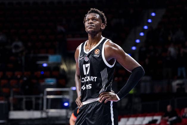MUNICH, GERMANY - JANUARY 23: Isaac Bonga (Partizan Mozzart Bet Belgrade, 17) during the Turkish Airlines EuroLeague match between Partizan Mozzart Bet Belgrade vs. Hapoel IBI Tel Aviv at BMW Park on round 24 of Turkish Airlines EuroLeague on January 23, 2026 in Munich, Germany. Bavaria Germany Copyright: xSteffiexWunderlx