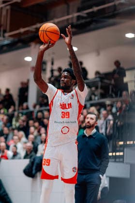 BB-2BL SBB Baskets - Rheinstars Koeln Kenny Andre Calliste Keannou Baptiste (Rheinstars Koeln) waehrend der Saison 2025-2026 in der 2. Barmer Basketball Bundesliga Pro A am 19. Spieltag SBB Baskets und Rheinstars Koeln in der Wolfgang-Lakenmacher-Halle am 23. January 2026 in Magdeburg, Sachsen Anhalt, Deutschland